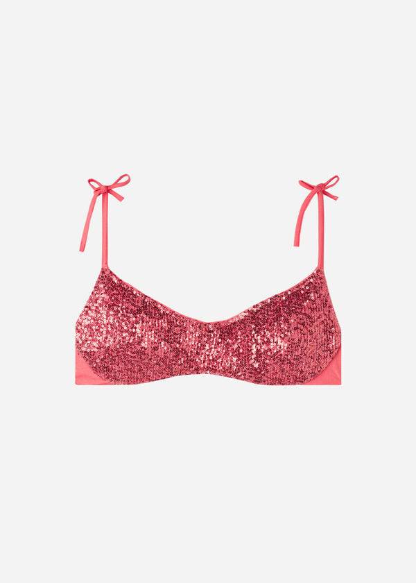 Arriba De Bikini Calzedonia Acolchado Tank-Estilo Cannes Mujer Rosas | CO2305ZG