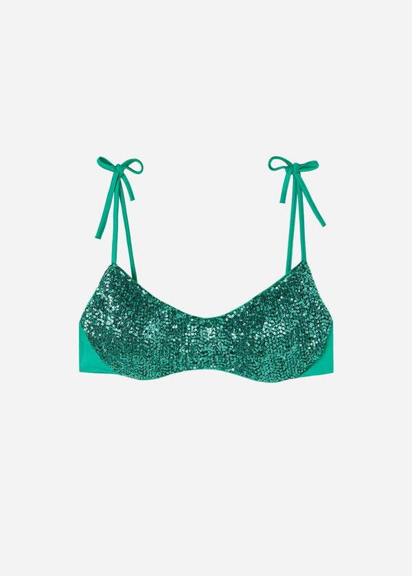 Arriba De Bikini Calzedonia Acolchado Tank-Estilo Cannes Mujer Verde | CO2307CE