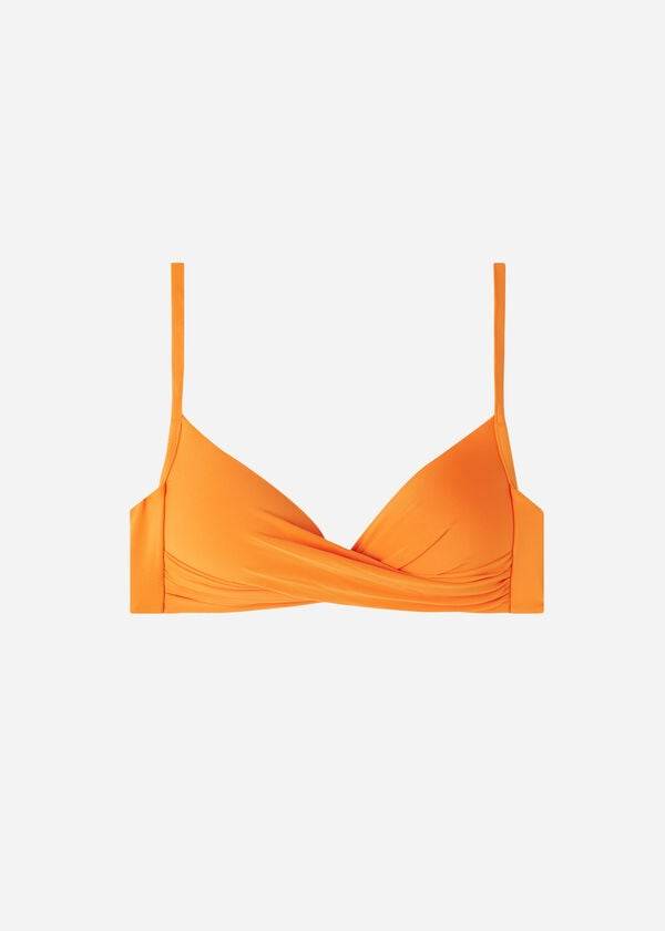 Arriba De Bikini Calzedonia Acolchado Triangle Indonesia Eco strass Mujer Naranjas | CO2263RW