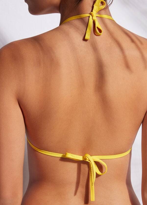 Arriba De Bikini Calzedonia Acolchado Triangle Indonesia Eco rise Mujer Amarillo | CO2272DN