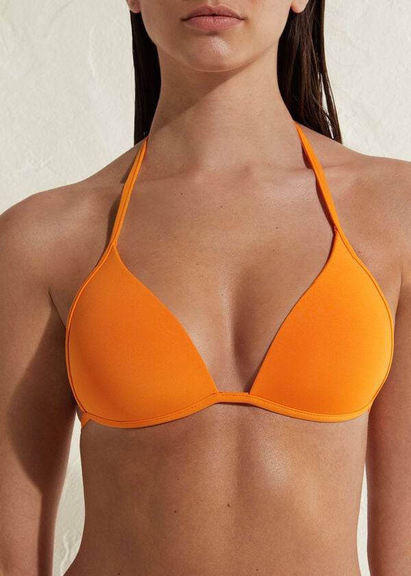 Arriba De Bikini Calzedonia Acolchado Triangle Indonesia Eco rise Mujer Naranjas | CO2274GL