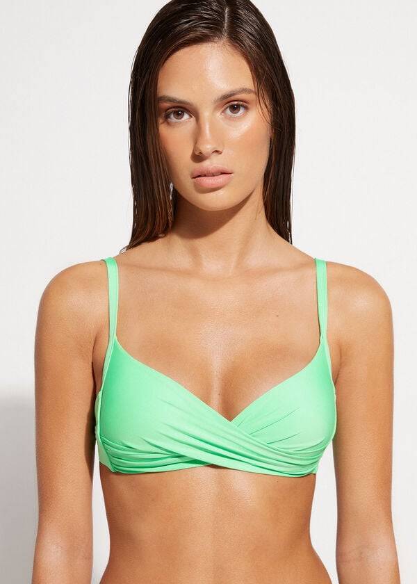 Arriba De Bikini Calzedonia Acolchado Triangle Indonesia Eco cobey Mujer Verde Menta | CO2279ZG