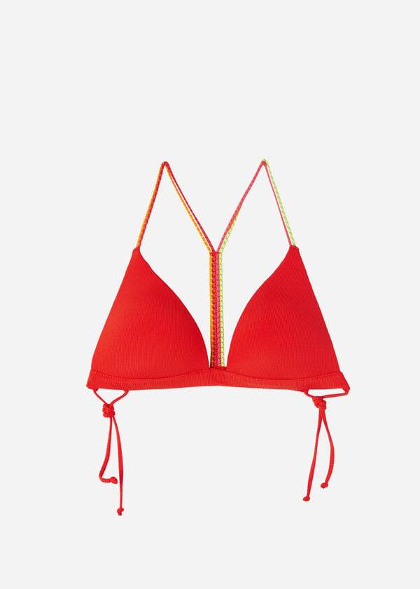 Arriba De Bikini Calzedonia Acolchado Triangle Berlino Mujer Rojas | CO2295PQ