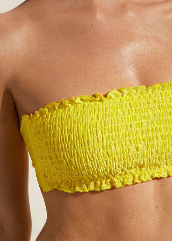 Arriba De Bikini Calzedonia Bandeau Formentera Mujer Amarillo | CO2500IS