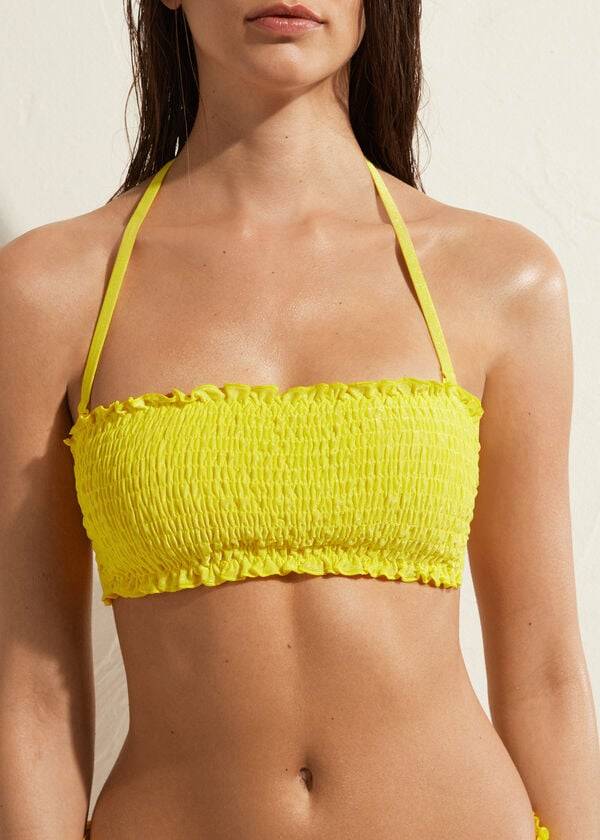 Arriba De Bikini Calzedonia Bandeau Formentera Mujer Amarillo | CO2500IS