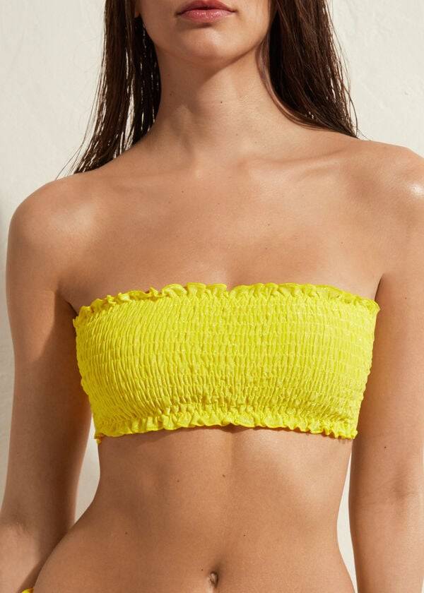 Arriba De Bikini Calzedonia Bandeau Formentera Mujer Amarillo | CO2500IS