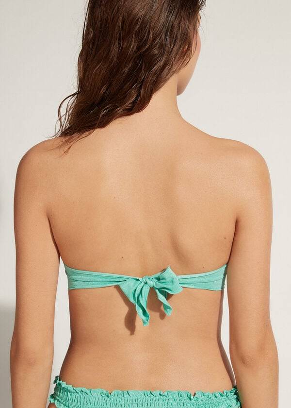 Arriba De Bikini Calzedonia Bandeau Formentera Mujer Verde | CO2502YU