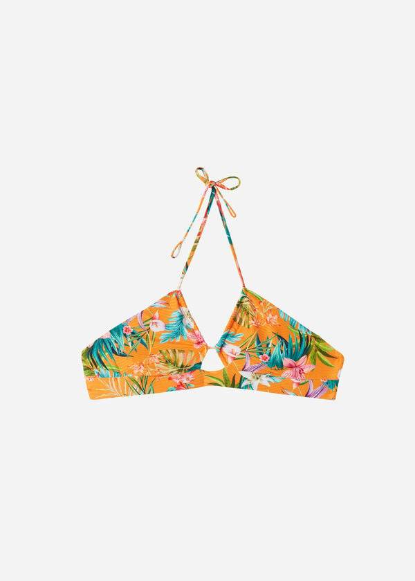 Arriba De Bikini Calzedonia Drawstring Bandeau Rio Eco Mujer Naranjas | CO2478RW