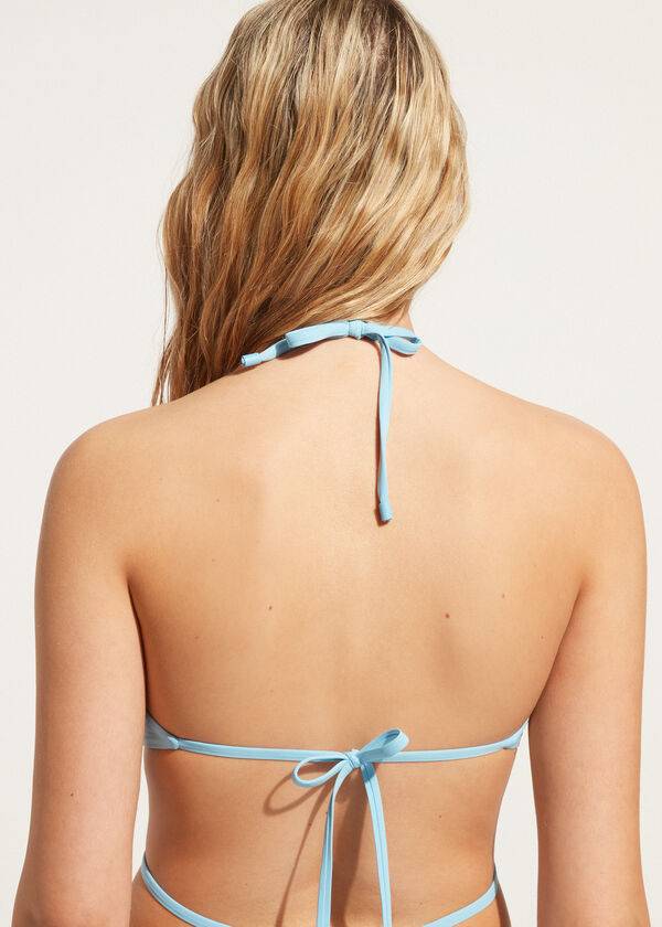 Arriba De Bikini Calzedonia Drawstring Bandeau Islamorada Mujer Azules | CO2480WY