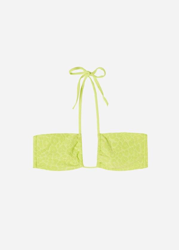 Arriba De Bikini Calzedonia Drawstring Bandeau Bangkok Mujer Verde | CO2483NB