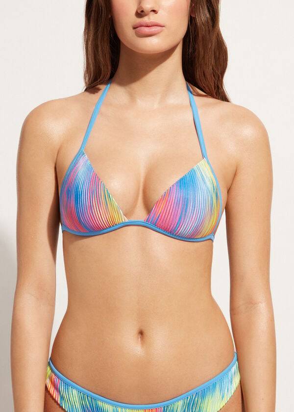 Arriba De Bikini Calzedonia Graduated Acolchado Triangle Maiorca Mujer Multicolor | CO2449UT