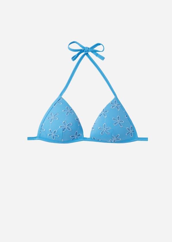 Arriba De Bikini Calzedonia Graduated Acolchado Triangle Corfù Mujer Azules | CO2450YU