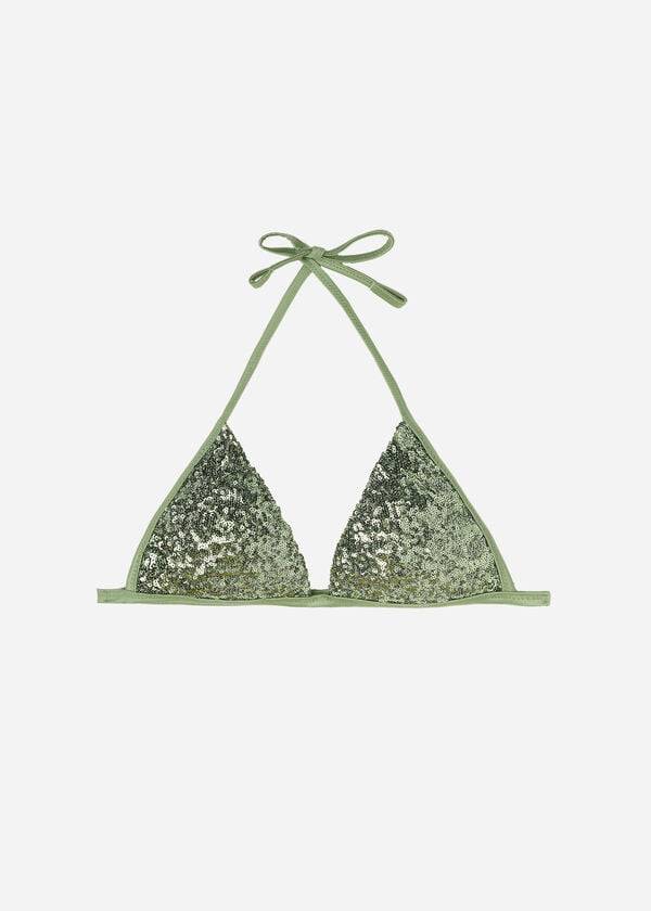 Arriba De Bikini Calzedonia Graduated Acolchado Triangle Cannes Mujer Verde | CO2459VD