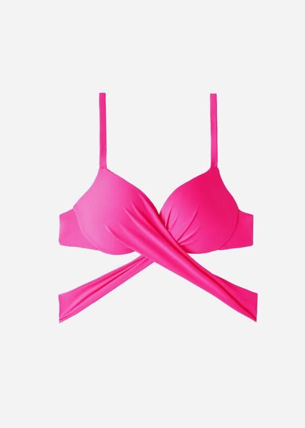 Arriba De Bikini Calzedonia Graduated Acolchado Push Up Indonesia Mujer Rosas | CO2469DN