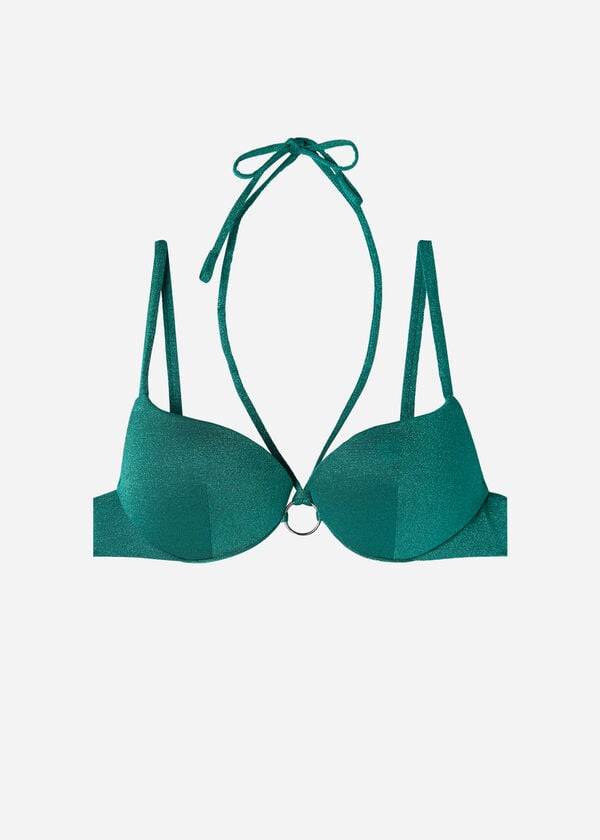 Arriba De Bikini Calzedonia Graduated Acolchado Push Up Hollywood Mujer Verde | CO2472PQ