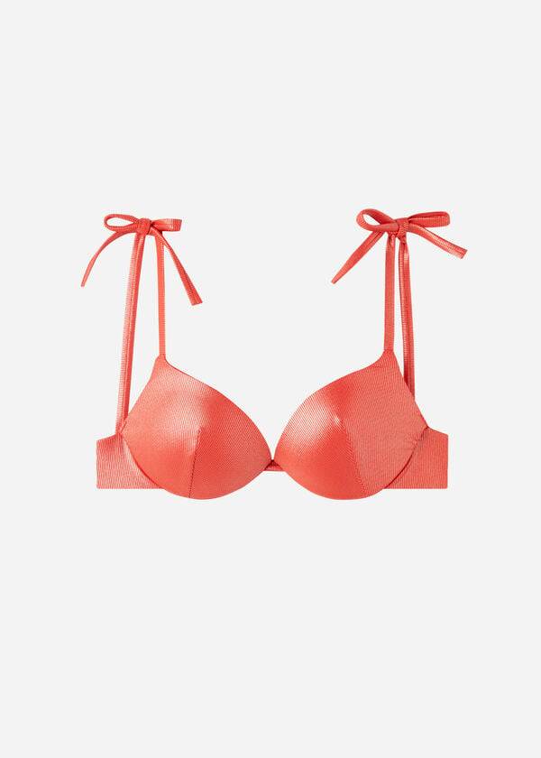 Arriba De Bikini Calzedonia Graduated Acolchado Push Up Antigua Mujer Coral Naranjas | CO2474IS