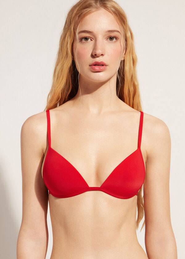 Arriba De Bikini Calzedonia Graduated Soft Acolchado Triangle Indonesia Mujer Rojas | CO2426RW