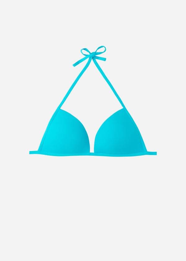 Arriba De Bikini Calzedonia Graduated Soft Acolchado Triangle Indonesia Mujer Turquesa | CO2427EX