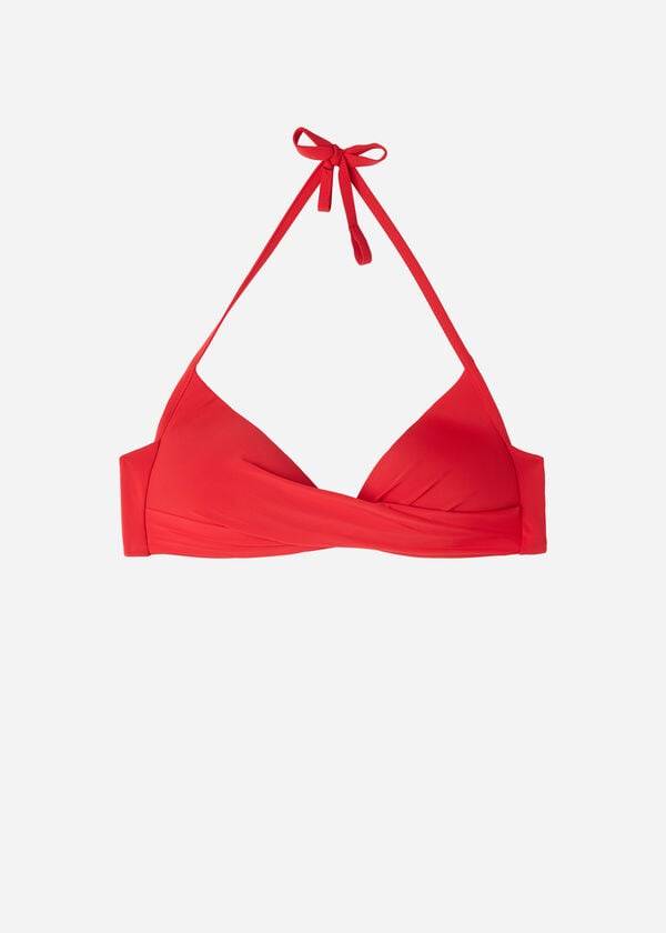 Arriba De Bikini Calzedonia Graduated Soft Crisscross Acolchado Triangle Indonesia Mujer Rojas | CO2432BC