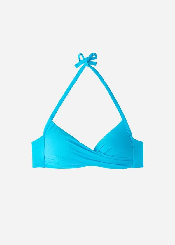 Arriba De Bikini Calzedonia Graduated Soft Crisscross Acolchado Triangle Indonesia Mujer Turquesa | CO2433VD