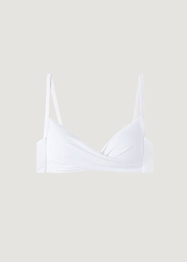 Arriba De Bikini Calzedonia Graduated Soft Crisscross Acolchado Triangle Indonesia Mujer Blancas | CO2434CE