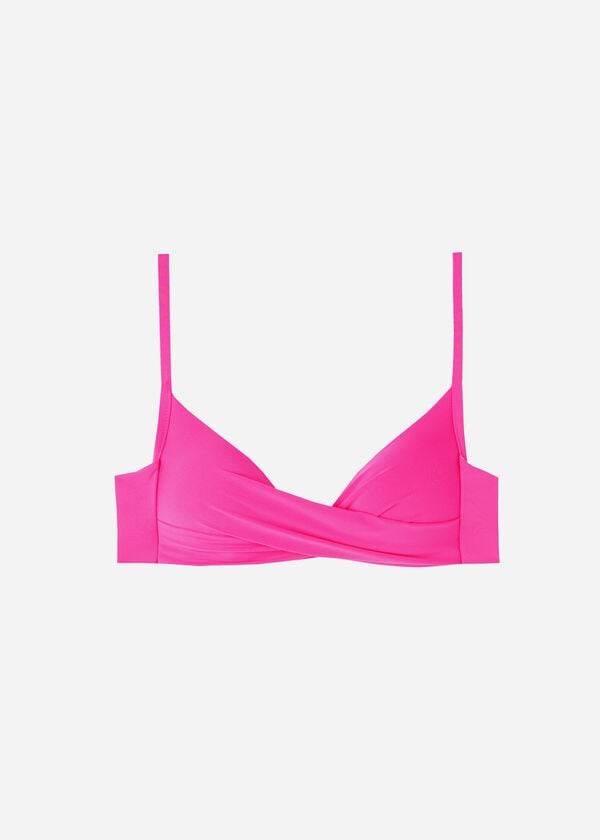 Arriba De Bikini Calzedonia Graduated Soft Crisscross Acolchado Triangle Indonesia Mujer Rosas | CO2435XF