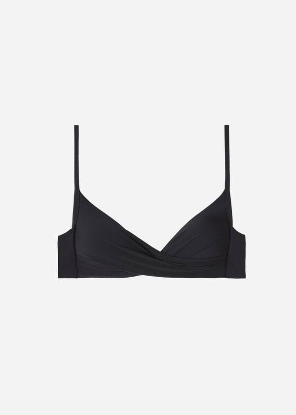 Arriba De Bikini Calzedonia Graduated Soft Crisscross Acolchado Triangle Indonesia Mujer Negras | CO2437LH