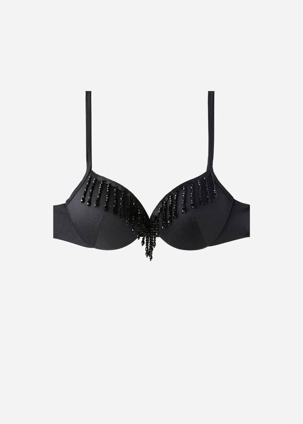 Arriba De Bikini Calzedonia Lightly Acolchado Push-up Taipei Mujer Negras | CO2414HK