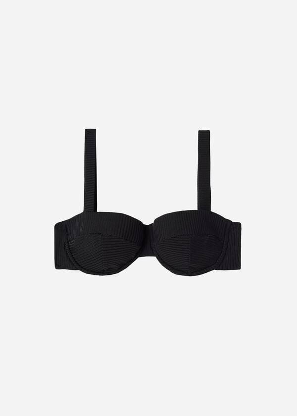 Arriba De Bikini Calzedonia Push-Up Bandeau Parigi Mujer Negras | CO2236EX