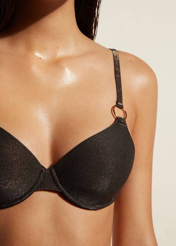 Arriba De Bikini Calzedonia Push Up Hollywood Mujer Negras | CO2248GL