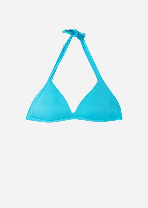 Arriba De Bikini Calzedonia Soft Acolchado Triangle Indonesia Mujer Turquesa | CO2223HK