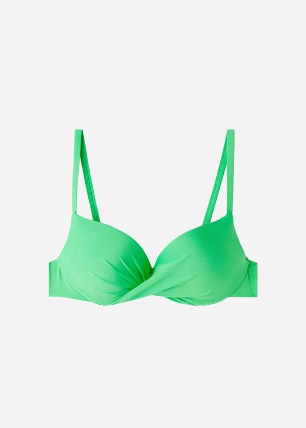 Arriba De Bikini Calzedonia Soft Graduated Super Acolchado Push-up Indonesia Eco Mujer Verde | CO2229CE