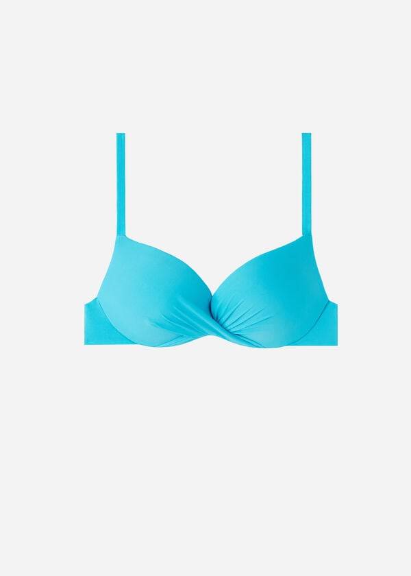 Arriba De Bikini Calzedonia Soft Graduated Super Acolchado Push-up Indonesia Mujer Turquesa | CO2231BC