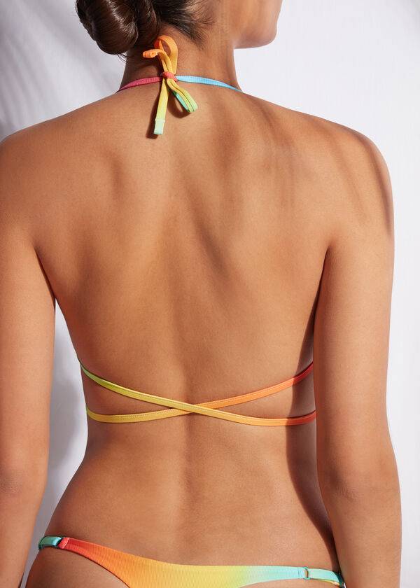 Arriba De Bikini Calzedonia String Triangle Swimsuit Barcellona Mujer Multicolor | CO2218AP