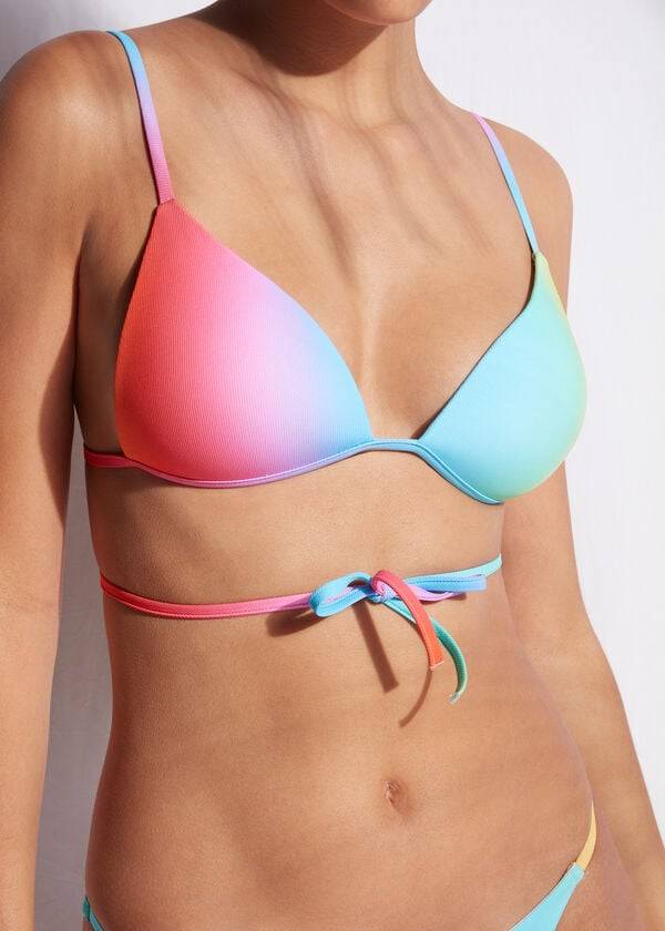 Arriba De Bikini Calzedonia String Triangle Swimsuit Barcellona Mujer Multicolor | CO2218AP