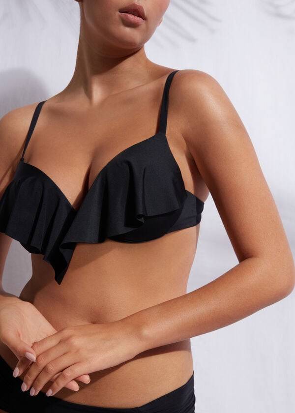 Arriba De Bikini Calzedonia Super Acolchado Push Up Indonesia Eco cobey Mujer Negras | CO2215IS