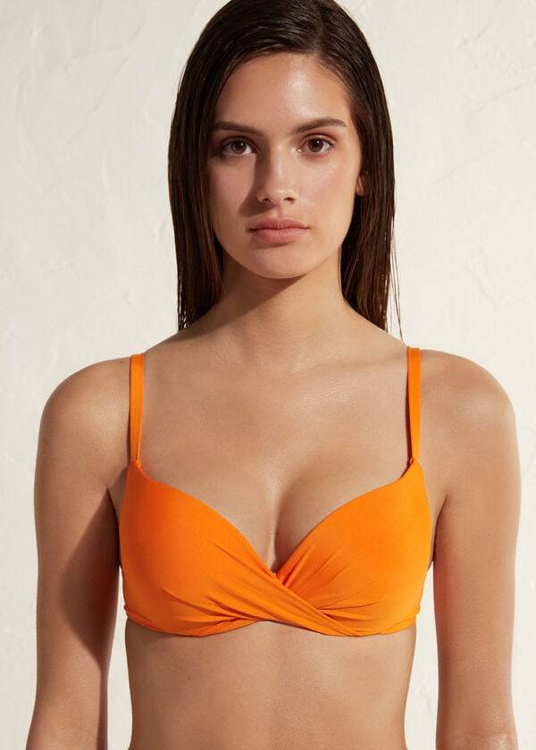 Arriba De Bikini Calzedonia Super Acolchado Push Up Indonesia Eco Mujer Naranjas | CO2216OR