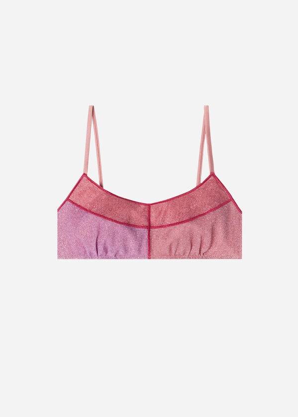 Arriba De Bikini Calzedonia Tank Estilo Lamé Lisbona Mujer Rosas | CO2194DN