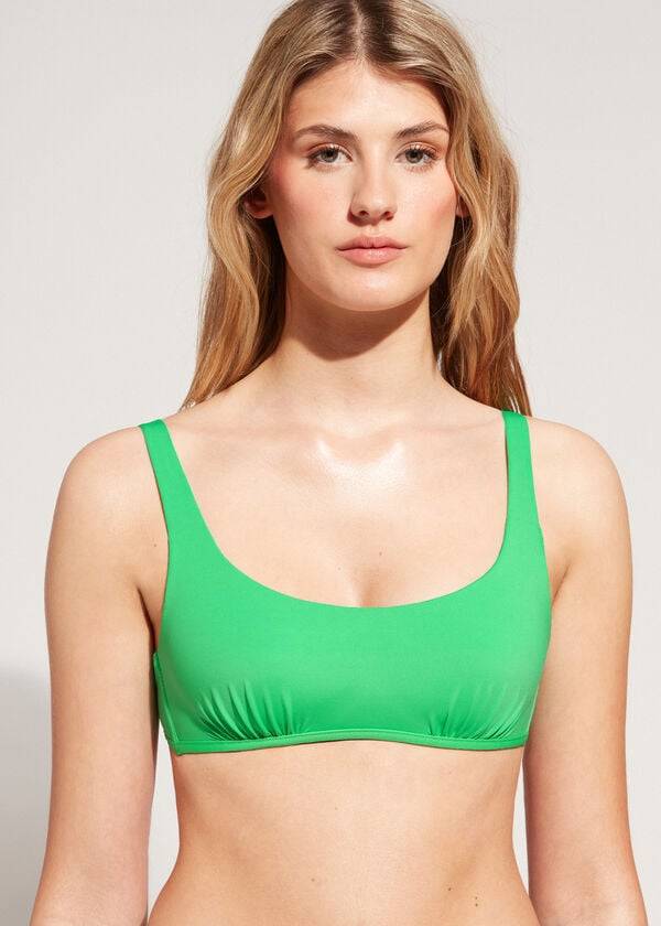 Arriba De Bikini Calzedonia Tank Estilo Indonesia Eco rosa Mujer Verde | CO2196GL