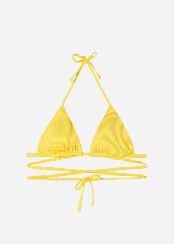 Arriba De Bikini Calzedonia Triangle Chanclas String New York Mujer Amarillo | CO2170GL