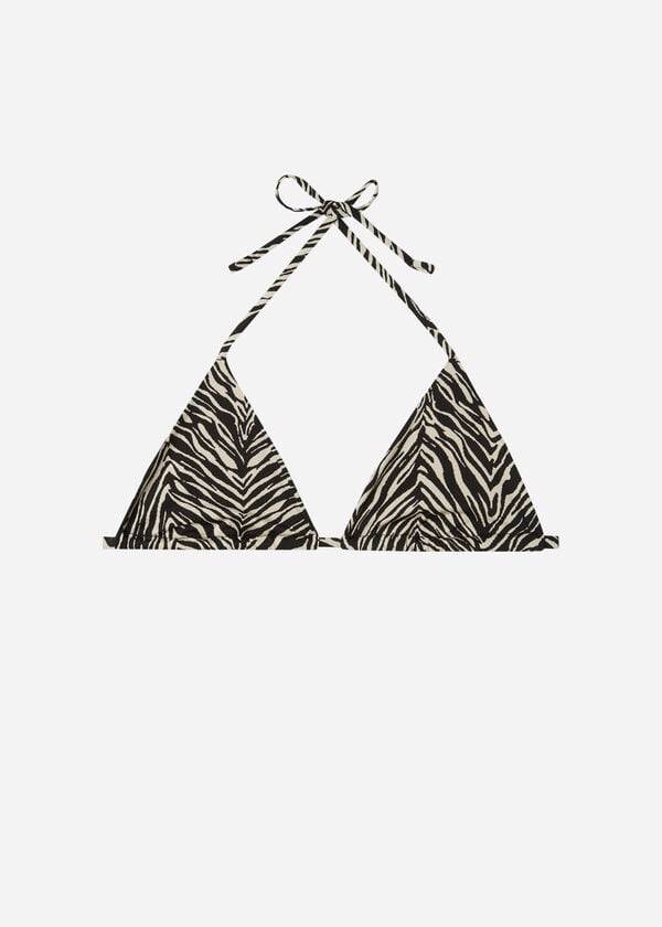 Arriba De Bikini Calzedonia Triangle String Zebra Nairobi Mujer Negras | CO2126VD