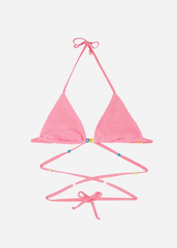 Arriba De Bikini Calzedonia Triangle String Tie San Diego Mujer Rosas | CO2129MA