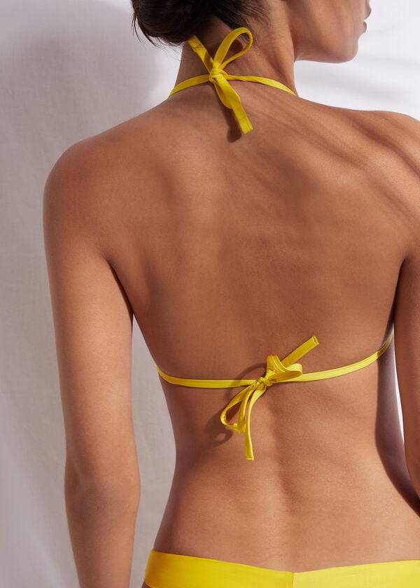 Arriba De Bikini Calzedonia Triangle String Indonesia Eco Mujer Amarillo | CO2153BC