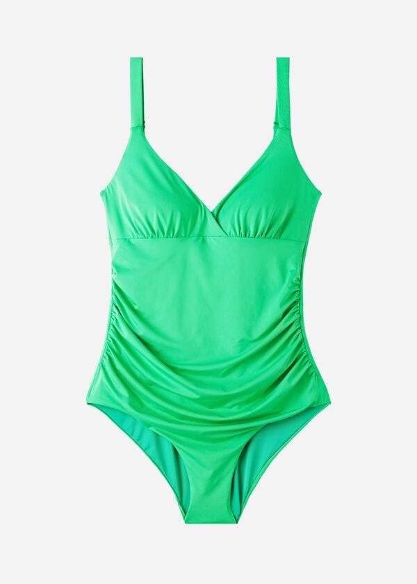 Bañadores Calzedonia Acolchado One-Piece Shaping-Effect Indonesia Eco Mujer Verde | CO1998NB