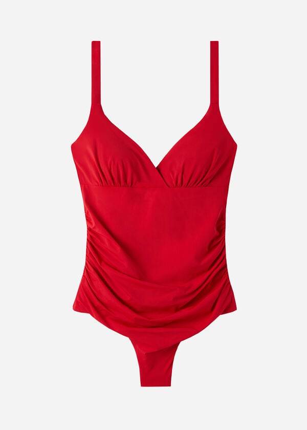 Bañadores Calzedonia Acolchado One-Piece Shaping-Effect Indonesia Mujer Rojas | CO2000QZ