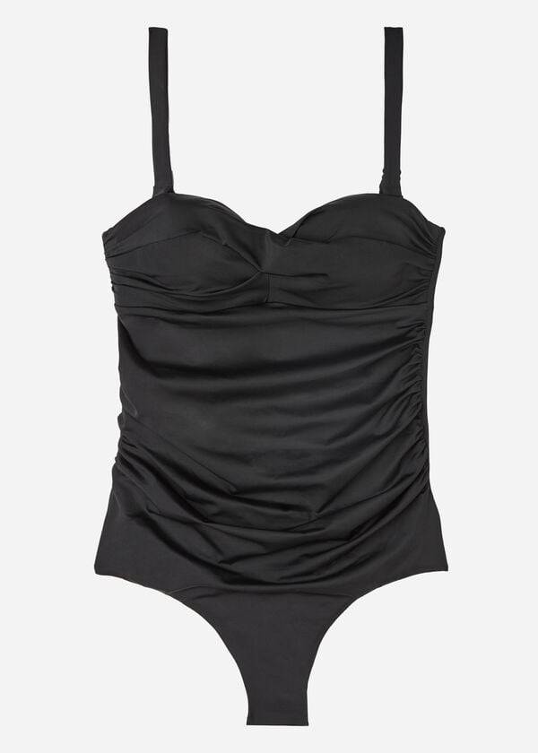 Bañadores Calzedonia Acolchado One-Piece Roma Mujer Negras | CO2006UT