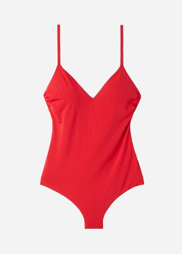 Bañadores Calzedonia Acolchado One-Piece Indonesia Mujer Rojas | CO2009PQ