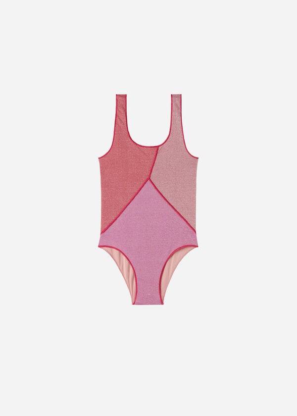 Bañadores Calzedonia Lamé One Piece Lisbona Niños Rosas | CO1150OR