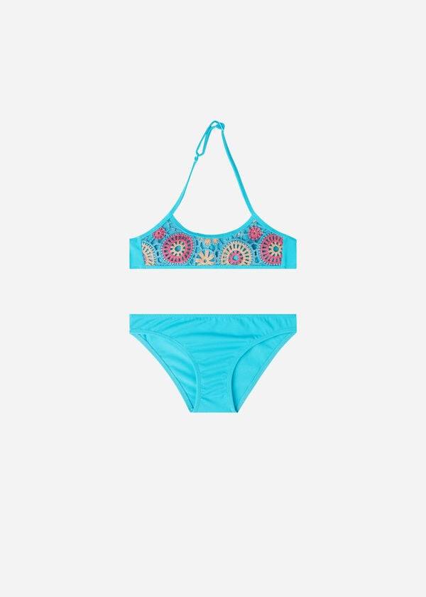 Bañadores Calzedonia Two Piece Capri Niños Turquesa | CO1137CE