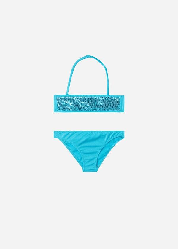 Bañadores Calzedonia Two-Piece Triangle Cannes Niños Turquesa | CO1112VD